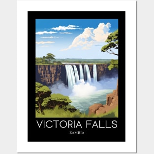 A Pop Art Travel Print of Victoria Falls - Zambia / Zimbabwe Posters and Art